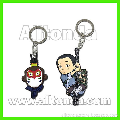 High quality promotional pvc 2d 3d cartoon figure animal key chains custom manufacturer